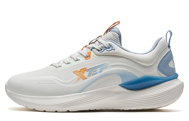 XTEP Cloud 3.0 Cushioning Slip Resistant Abrasion Resistant Lightweight Low top Casual Running Shoes Men's White Blue