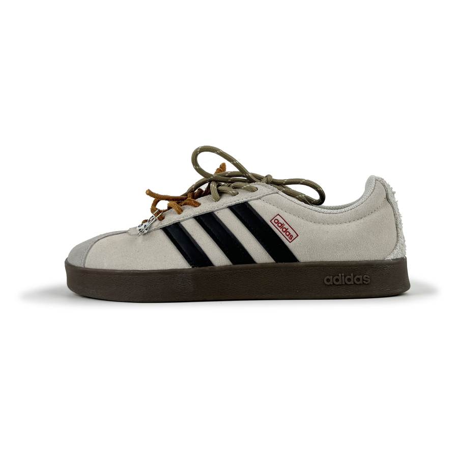 Adidas Adidas Vl Court Classic Slip Resistant Cushioning Abrasion Resistant Low top Skateboard Shoes Black Gray