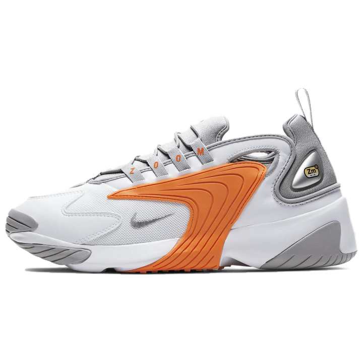 Nike Nike Zoom 2K Slip Resistant Abrasion Resistant Low top Casual Running Shoes Men's White Orange Gray
