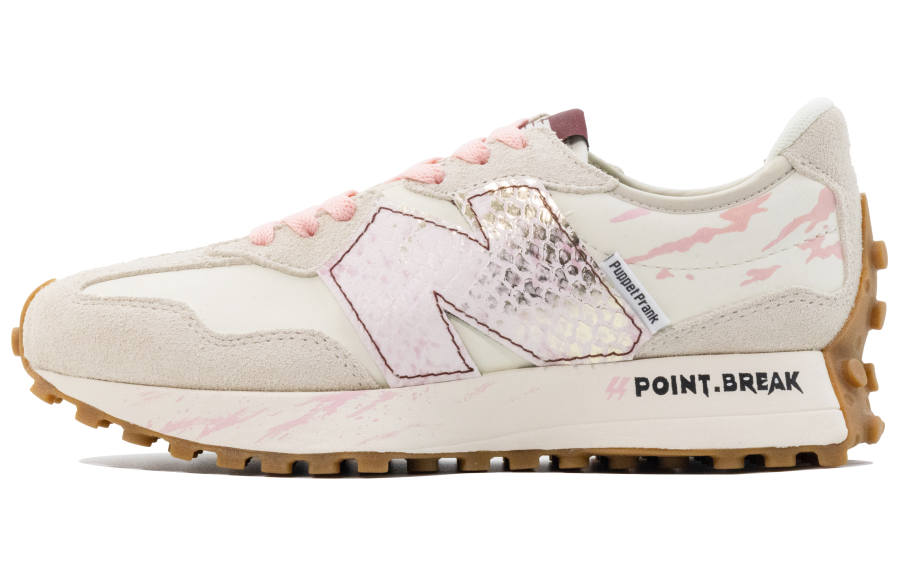 New Balance New Balance NB 327 Textile, Synthetic Leather Abrasion Resistant Coverage Low top Running Shoes Women's White Gray