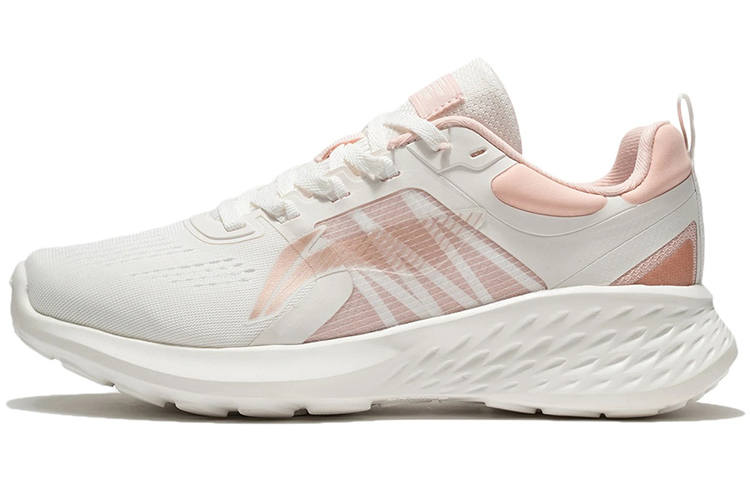 Li-Ning Li Ning EazGo Comfortable Fabric Cushioning Slip Resistant Abrasion Resistant Low top Running Shoes Women's White