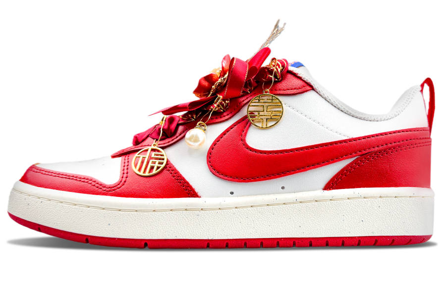 Nike Nike Court Borough 2 Slip Resistant, Lightweight, And Breathable Low top Skateboard Shoes Women's Red White