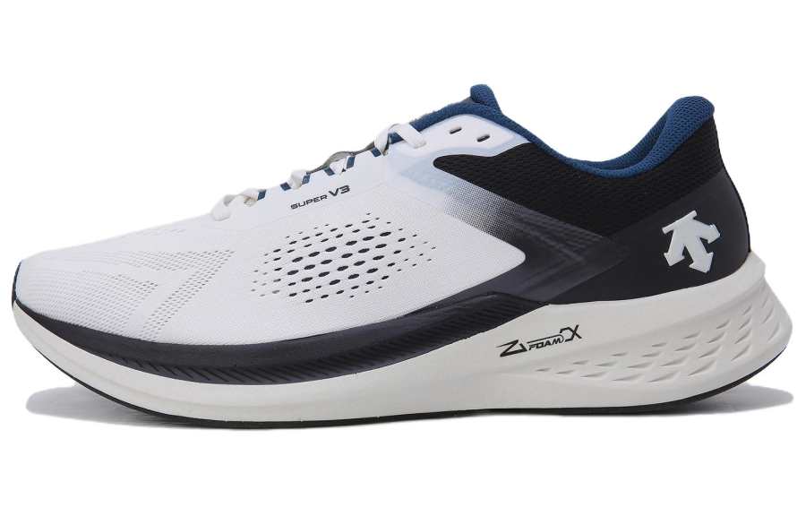 DESCENTE Fabric Low top Training City Commuting Running Shoes Unisex White Black