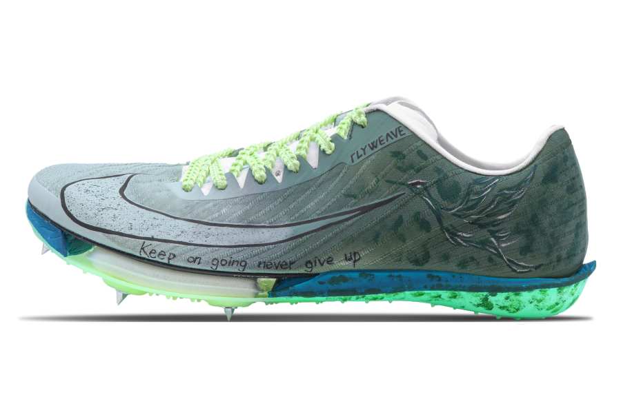 Nike Nike Maxfly Slip Resistant Abrasion Resistant Low top Running Shoes Men's Green
