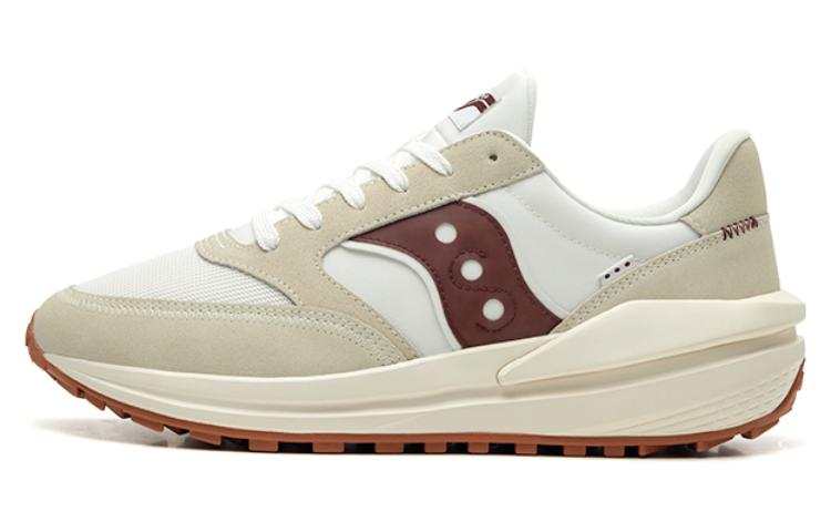 Saucony JAZZ RENEW Anti-Slip Wear-Resistant Breathable Coverage Low-Top Casual Shoes Unisex White Maroon