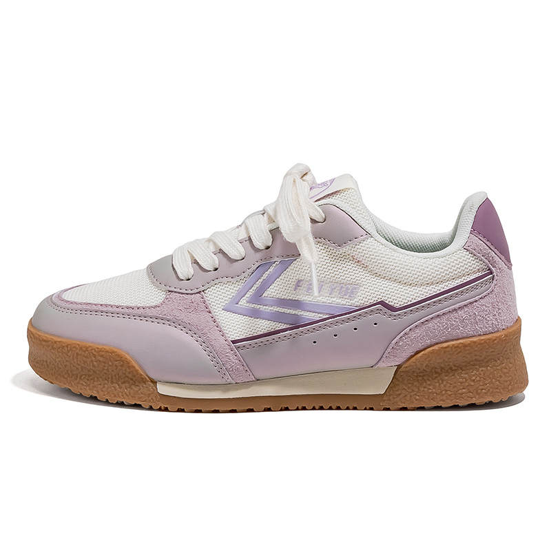 FEIYUE Slip-Resistant, Abrasion-Resistant, Lightweight Low-top Casual Shoes Women's Purple Beige