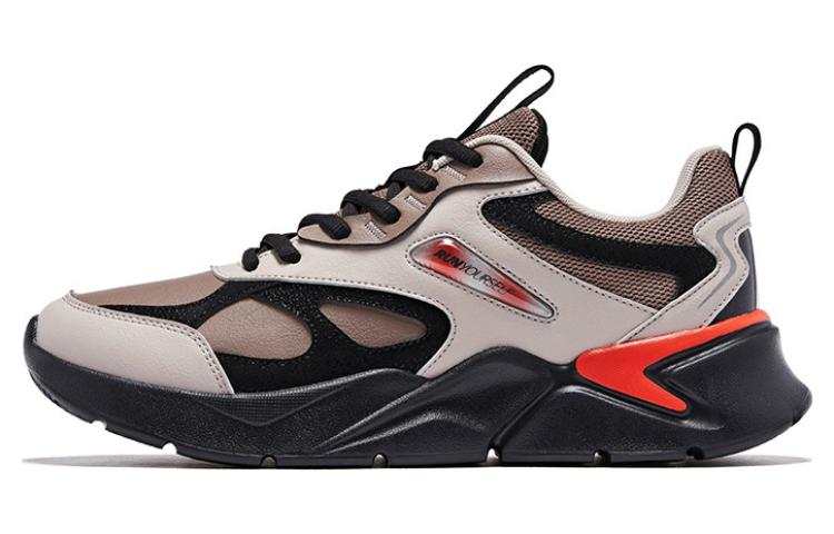 QIAODAN Comfortable Cushioning Slip Resistant Breathable Low top Running Shoes Men's Gray Black Umber