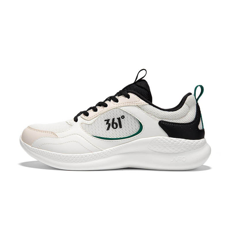361° Cushioning Breathable Lightweight Low top Running Shoes Men's White Black