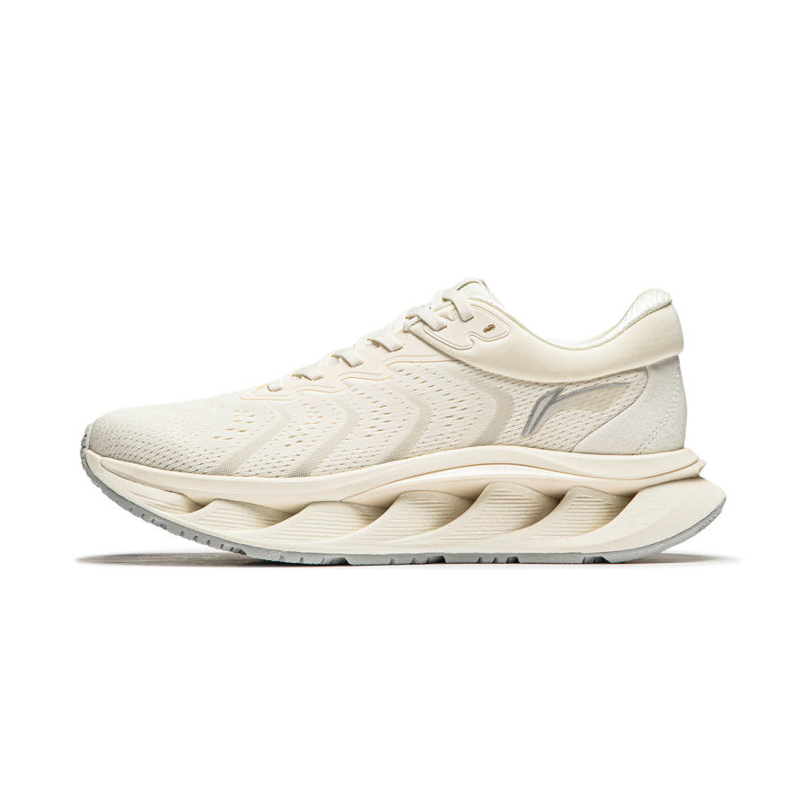Li-Ning Li Ning Cushioning, Wear Resistant Low top Running Shoes Men's Ecru