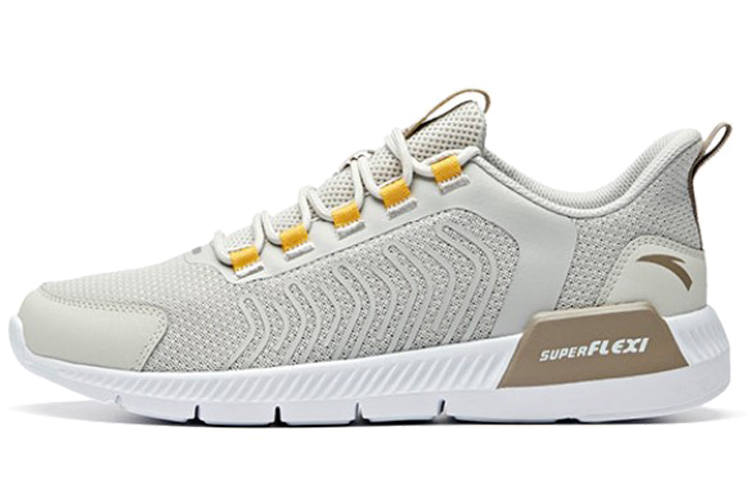 Anta Comfortable Cushioning Slip Resistant Breathable Lightweight Low top Running Shoes Men's Gray Yellow White