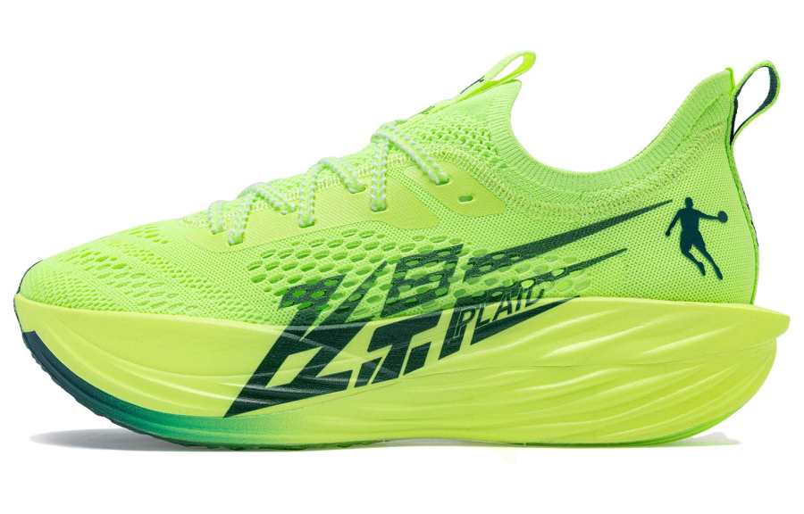 QIAODAN Flying Shadow Plaid Cushioning Slip Resistant Abrasion Resistant Low top Running Shoes Men's Green