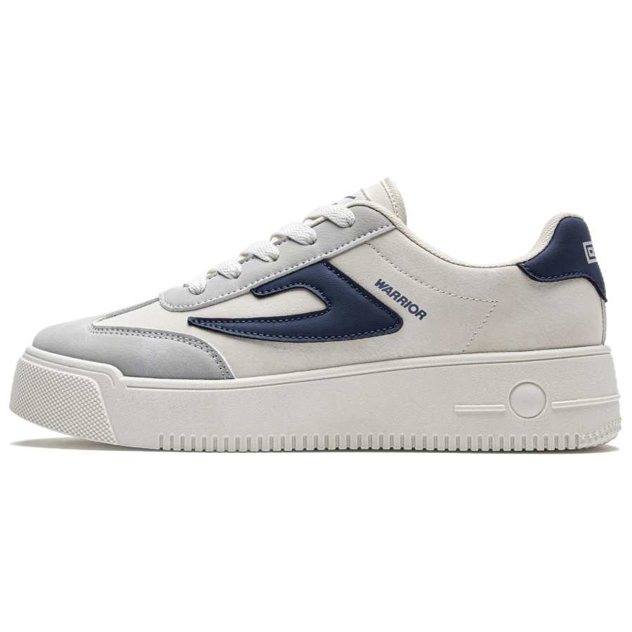 Warrior Slip Resistant Cushioning Abrasion Resistant Low top Skateboard Shoes Unisex Beige Gray Blue
