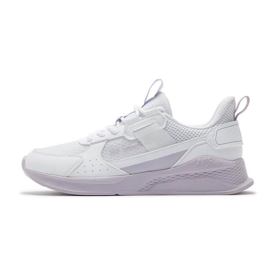361° Color Block Cushioning Abrasion Resistant Lightweight Low top Casual Running Shoes Women's White Purple