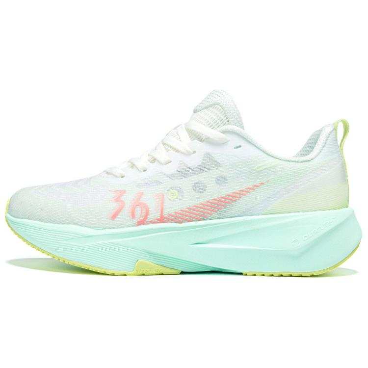 361° Abrasion Resistant Slip Resistant Coverage Low top Casual Sprint Running Shoes Women's White Green