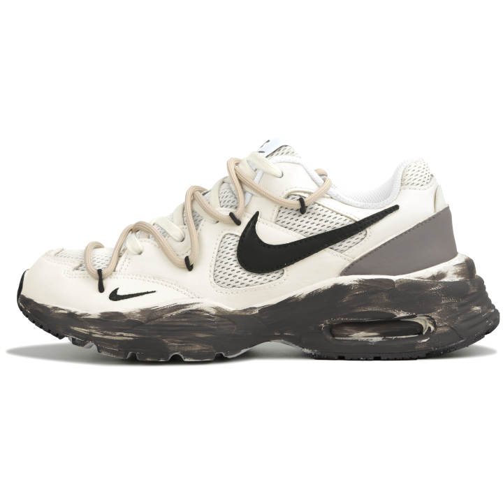 Nike Nike Air Max Fusion Running Shoes Unisex Low Top Ecru Black Gray Ink Splatter