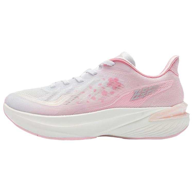 QIAODAN Slip Resistant Abrasion Resistant Low top Long Distance Running Shoes Women's White Pink