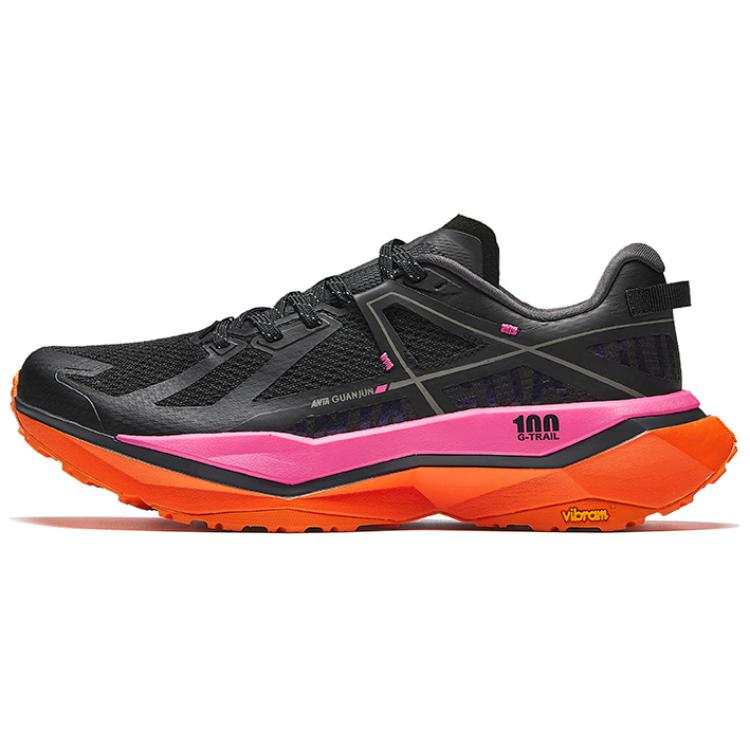 Anta Comfortable And Breathable Cushioning, Wear Resistant Low top Running Shoes Women's Black Pink