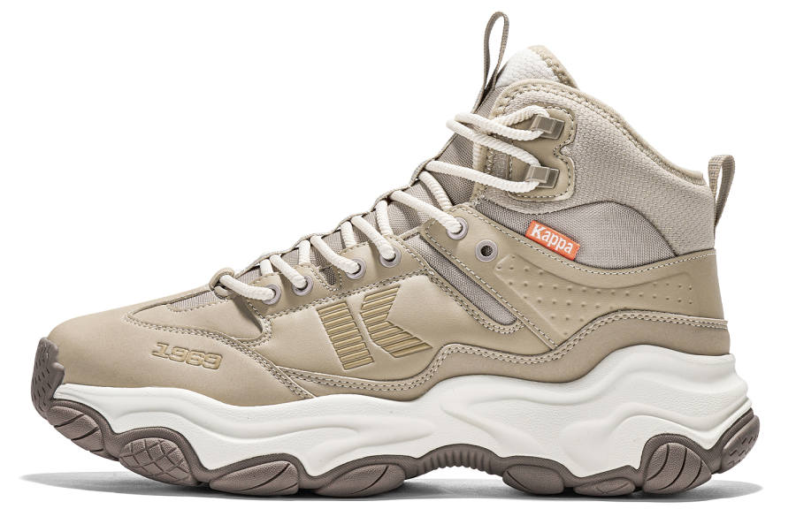 Kappa Abrasion Resistant Slip Resistant High top Running Shoes Unisex Gray Khaki