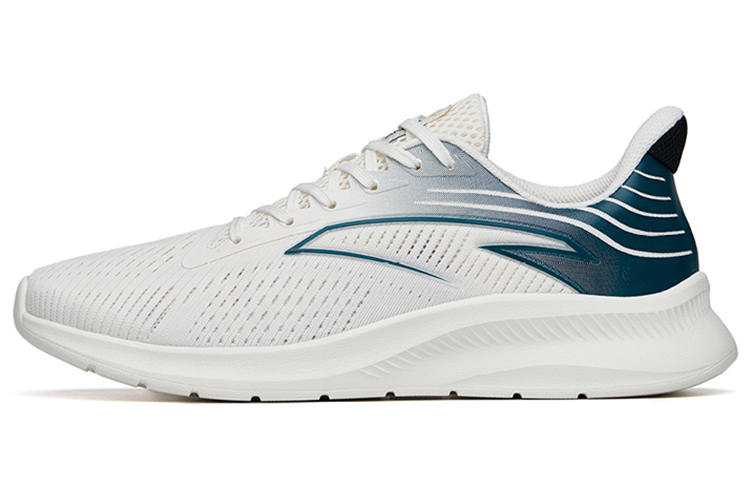 Anta Running Collection Comfortable Cushioning Slip Resistant Abrasion Resistant Low top Running Shoes Men's White Blue