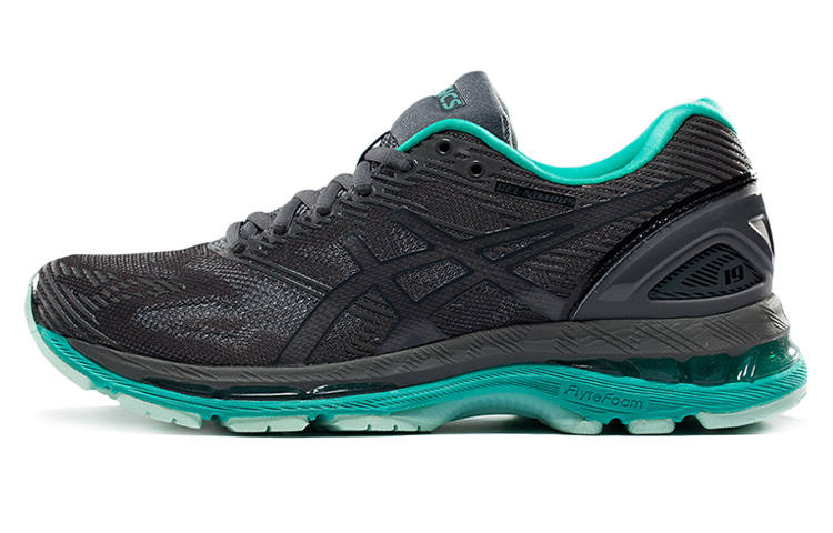 Asics GEL Nimbus 19 Lite Show Abrasion Resistant Low top Running Shoes Women's Black Green