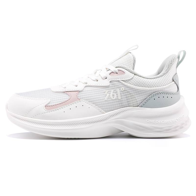 361° Slip Resistant Abrasion Resistant Low top Casual Sprint Running Shoes Women's White Gray Green