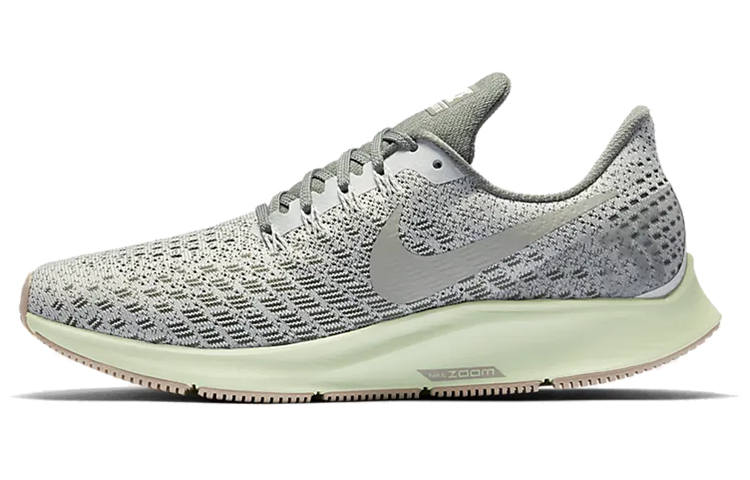 Nike Nike Pegasus 35 Fabric Slip Resistant Low top Running Shoes Women's Silver Light Green