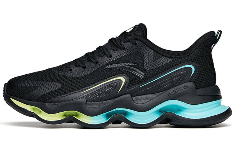 Anta Running Collection Cushioning Slip Resistant Abrasion Resistant Breathable Low top Running Shoes Men's Black