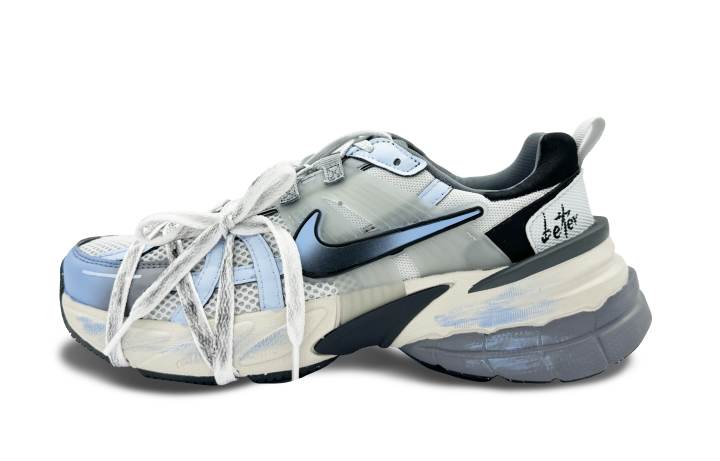 Nike Nike V2K Run Slip Resistant Low top Running Shoes Unisex Blue Black