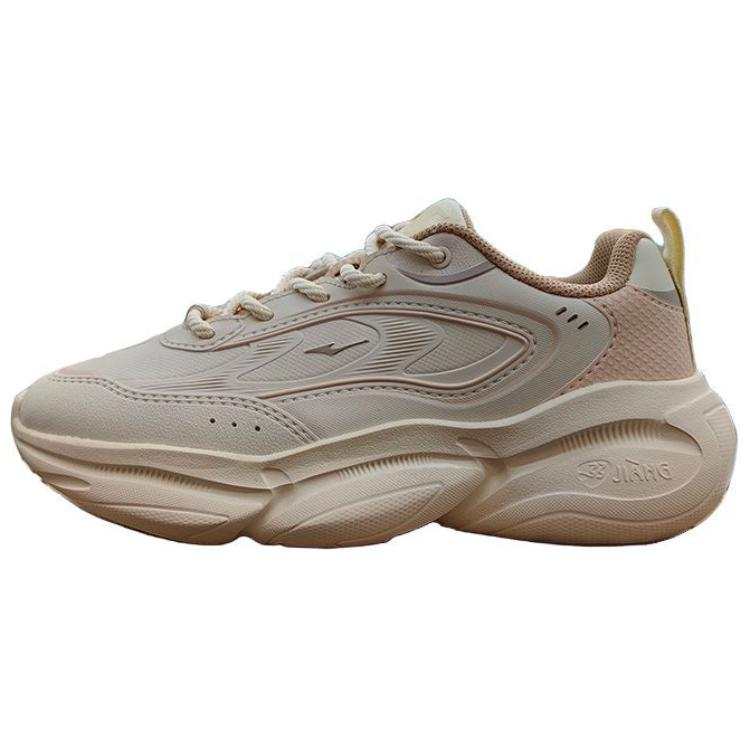 Erke Comfortable Cushioning Low top Long Distance Running Shoes Women's White Pink