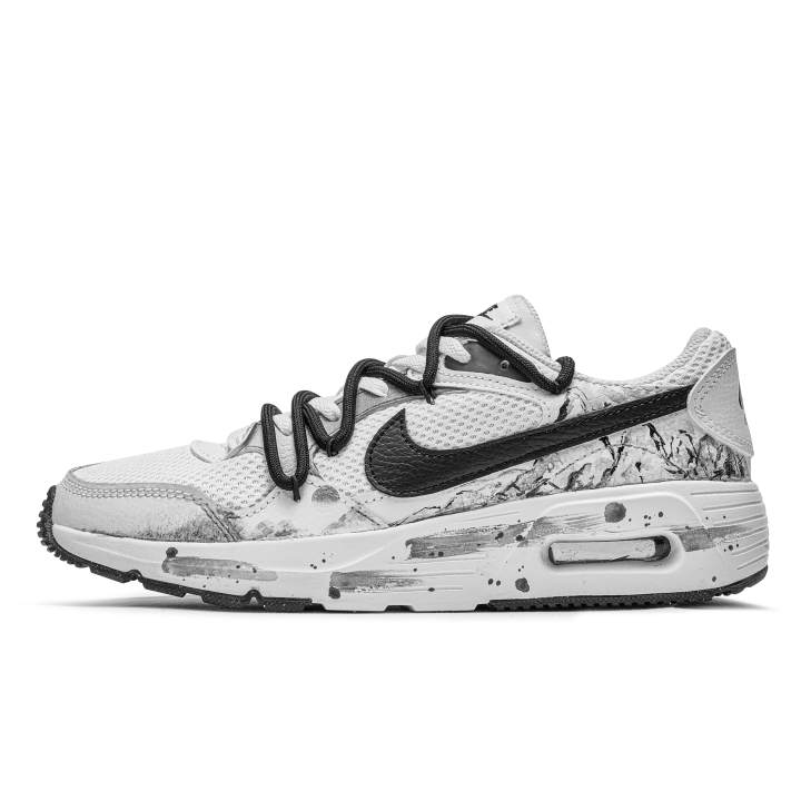 Nike Nike Air Max SC Slip Resistant Abrasion Resistant Low top Running Shoes GS Black White