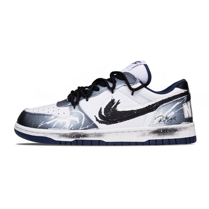 Nike Nike Big Black White With Heat Spot Waterproof Cushioning Waterproof Cushioning Low top Skateboard Shoes Men's Black