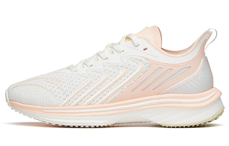 Anta MACH 1.0 Cushioning Slip Resistant Abrasion Resistant Low top Running Shoes Women's White Pink