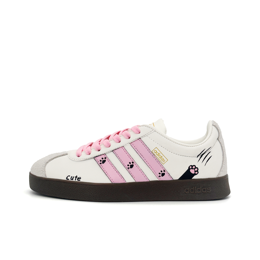 Adidas Adidas VL COURT 2.0 Pink Ink Trail German Army Trainers Women's White Pink
