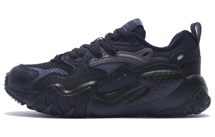 Li-Ning Li Ning Synthetic Leather Cushioning Slip Resistant Abrasion Resistant Low top Running Shoes Women's Black