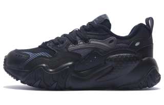 Li-Ning Li Ning Synthetic Leather Cushioning Slip Resistant Abrasion Resistant Low top Running Shoes Women's Black