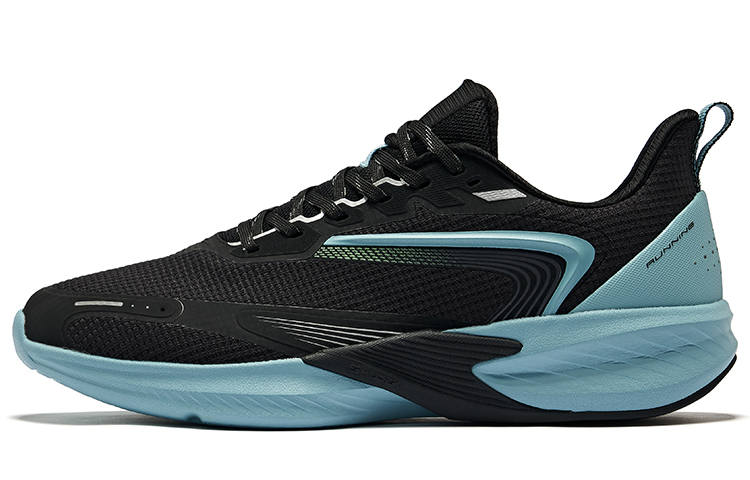 Erke Cushioning Breathable Cushioning Breathable Low top Sprint Running Shoes Men's Jet Black Nordic Blue