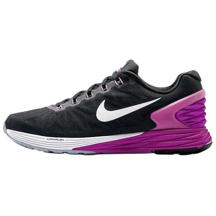 Nike Nike Lunarglide 6 Slip Resistant Abrasion Resistant Low top Running Shoes Women's Black Purple