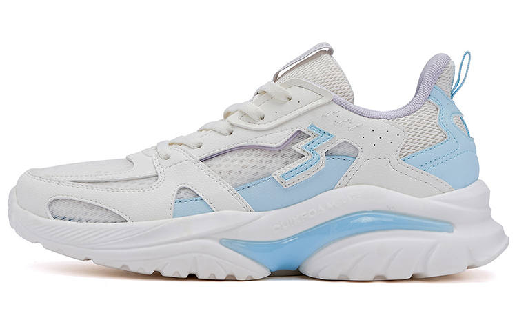 361° Cushioning Slip Resistant Abrasion Resistant Breathable Lightweight Low top Running Shoes Women's White Blue
