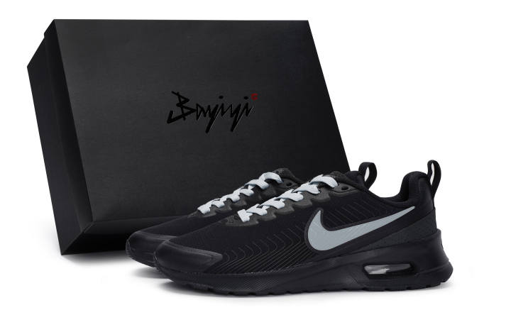 Nike Nike Air Max 1 Slip Resistant Abrasion Resistant Low top Running Shoes Unisex Black Gray