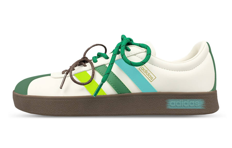 Adidas Adidas VL COURT 2.0 Abrasion Resistant Breathable Low top Skateboard Shoes Unisex White Green