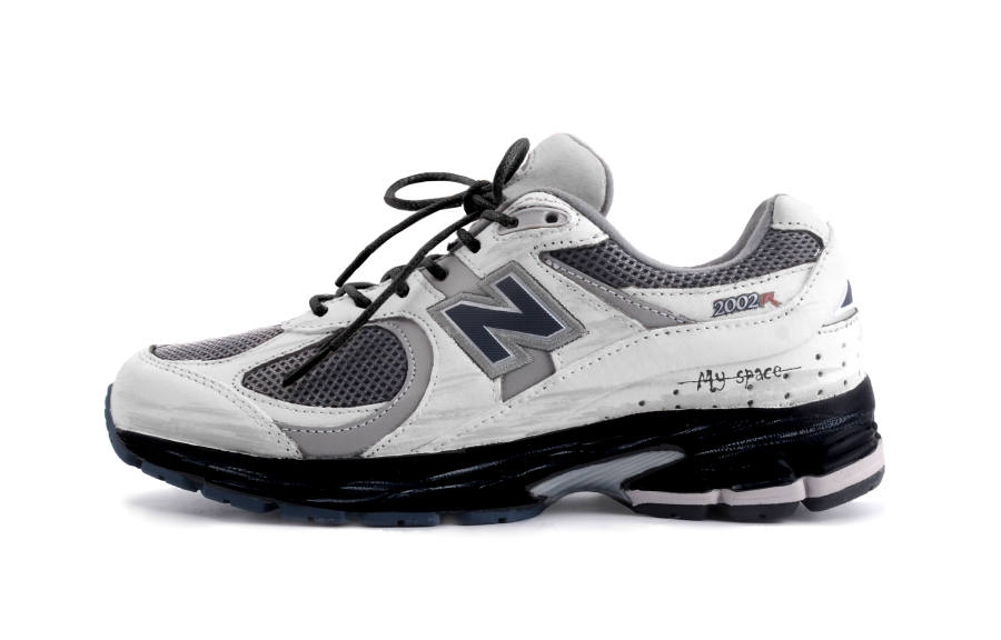 New Balance New Balance NB 2002R Textile, Leather Low top City Commuting Running Shoes Unisex Gray Black