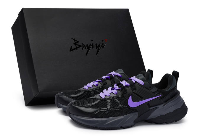 Nike Nike V2K Run Cushioning Abrasion Resistant Waterproof Low top Running Shoes Unisex Black Purple