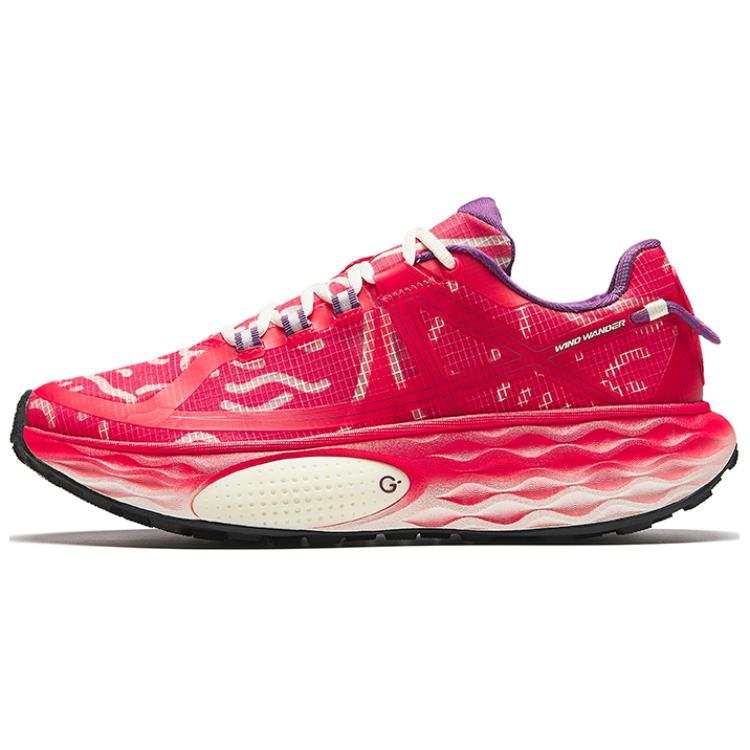 Anta ChengFeng Comfortable Cushioning Slip Resistant Abrasion Resistant Low top Running Shoes Men's Red White