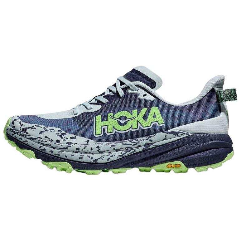 HOKA ONE ONE Speedgoat 6 Slip Resistant Abrasion Resistant Low top Running Shoes Men's Blue Gray Wide Fit