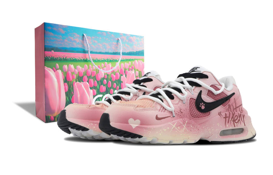 Nike Nike Air Max Fusion Cushioning Slip Resistant Abrasion Resistant Low top Running Shoes Women's Black Pink