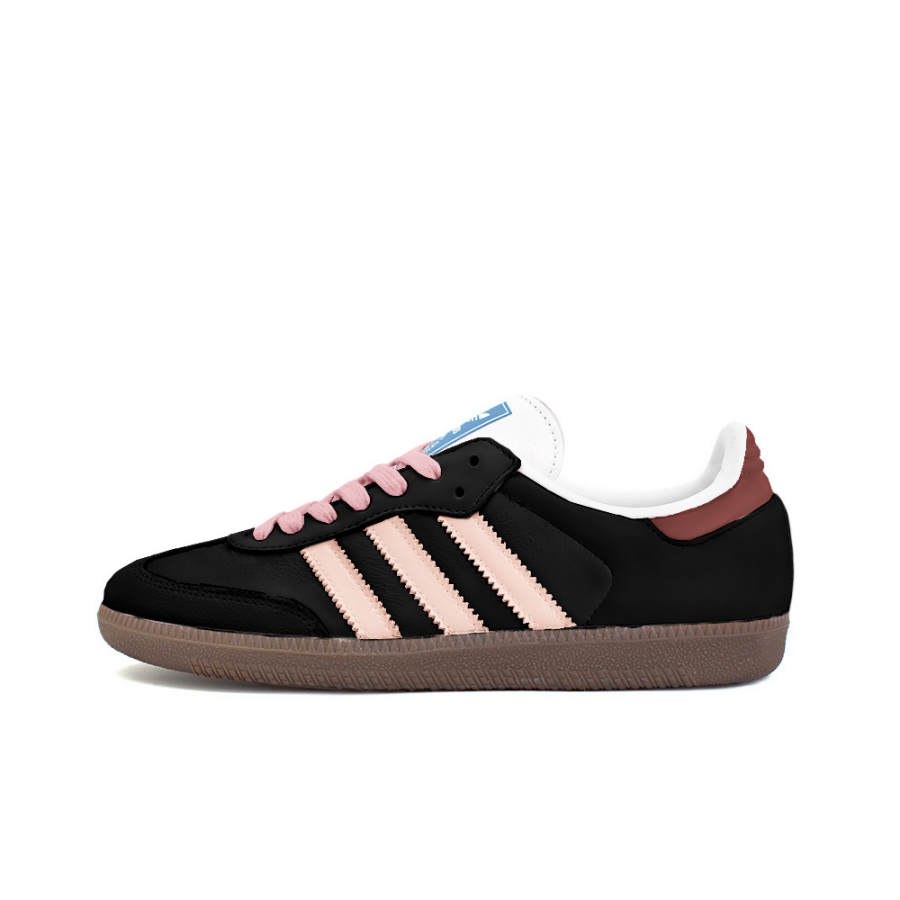 Adidas Originals SAMBA OG Slip Resistant Abrasion Resistant Low top Skateboard Shoes Unisex Black Pink