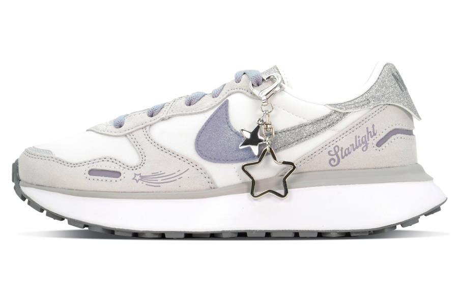 Nike Nike Phoenix Waffle Abrasion Resistant Abrasion Resistant Low top Running Shoes Women's Gray Silver Purple