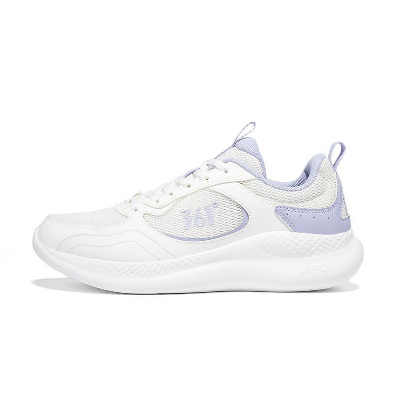 361° Cushioning Breathable Lightweight Low top Casual Running Shoes Women's Feather White Chalk Purple