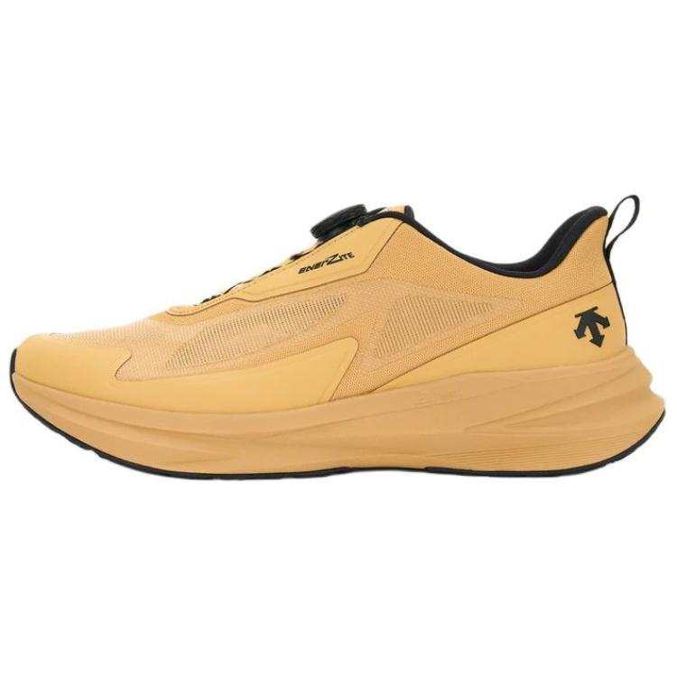 DESCENTE RUNNING Fabric Slip Resistant Abrasion Resistant Low top Running Shoes Men's Yellow