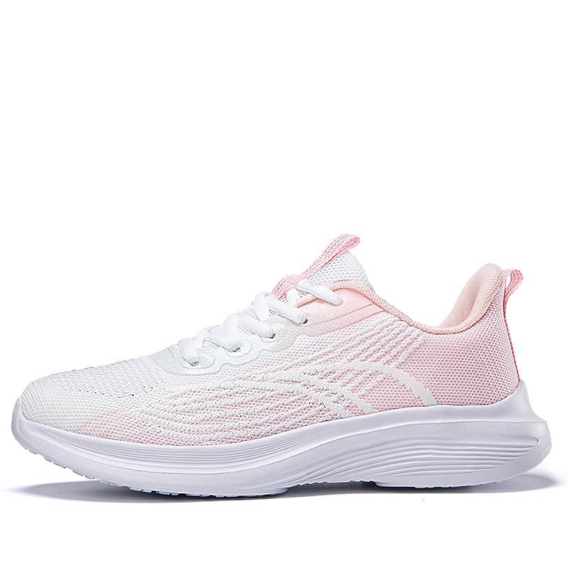 TONYBEAR Running Shoes Women's Low Top White Pink/Black Gray/All Black